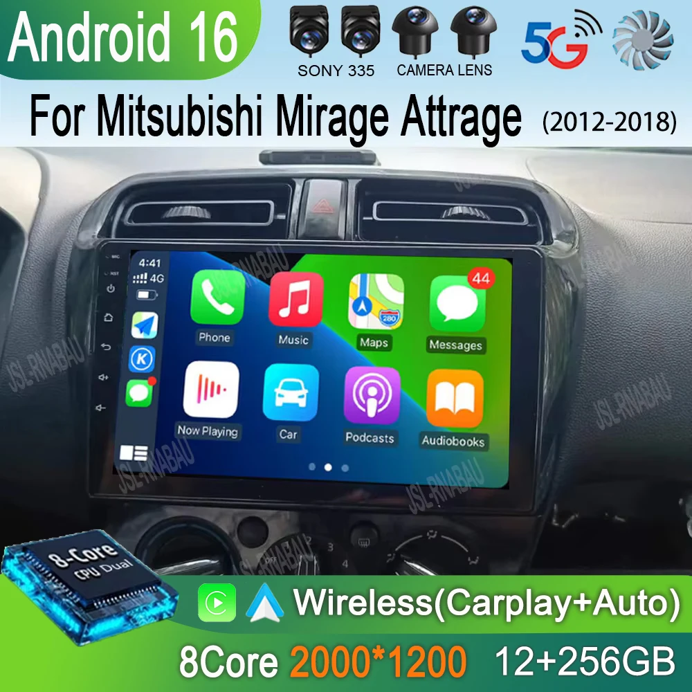Android 16 Car Radio For Mitsubishi Mirage Attrage 2012-2018 Space Star 2014 Gps Navigation Stereo Multimedia