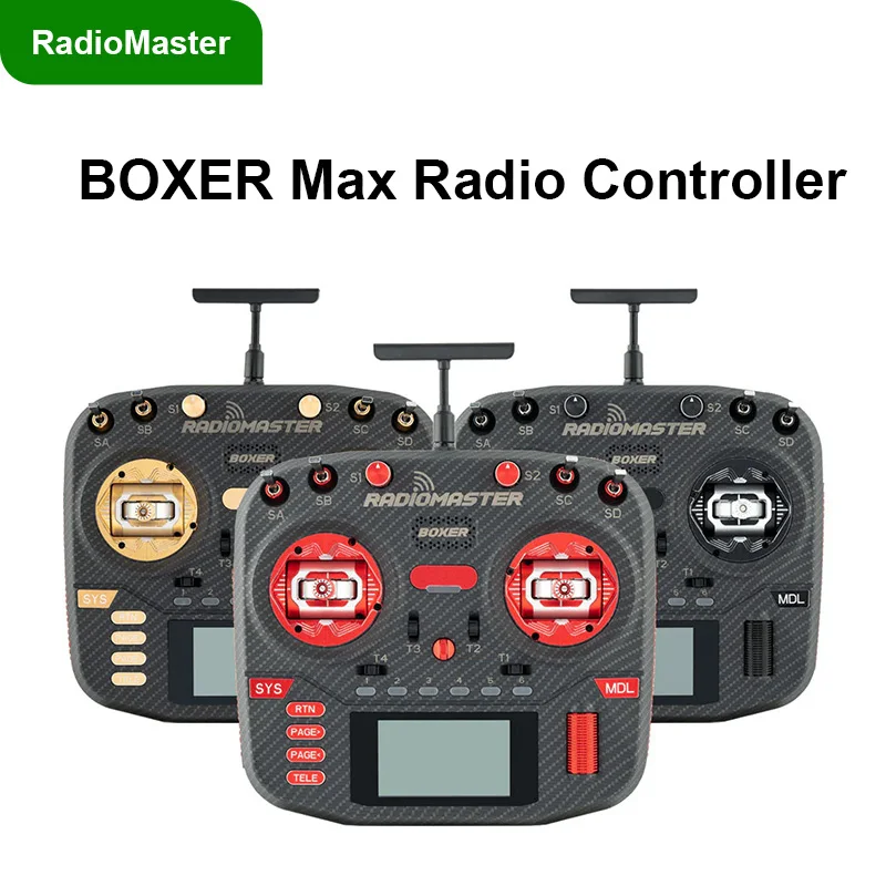 

New RadioMaster BOXER Max ELRS 2.4G 16CH Radio Controller AG01 CNC Hall Gimbal Carbon Fiber Transmitter Remote Control