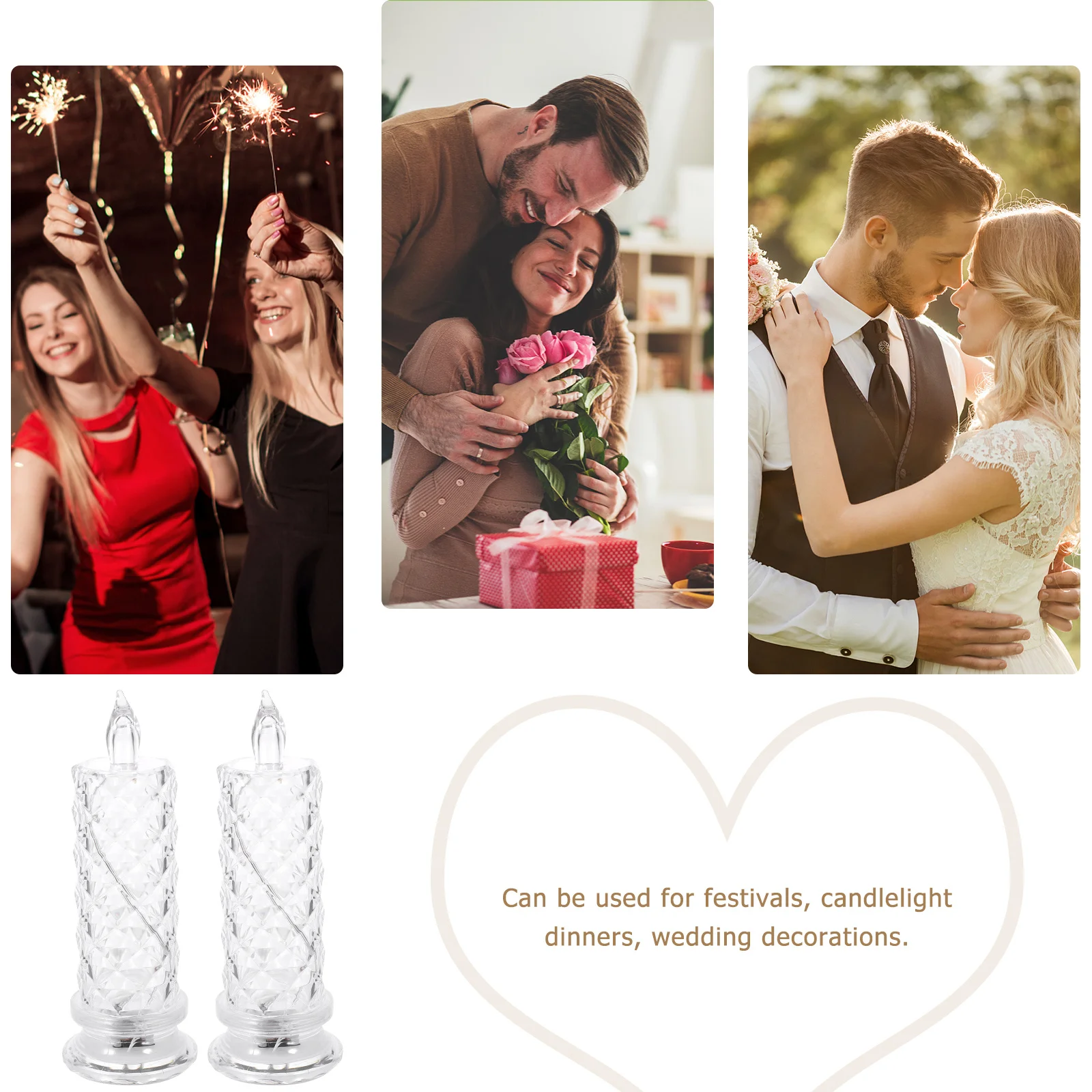 4Pcs Flameless Candles LED Light Romantic Ambiance Decor for Bedroom Weddings Parties Light LED Candles