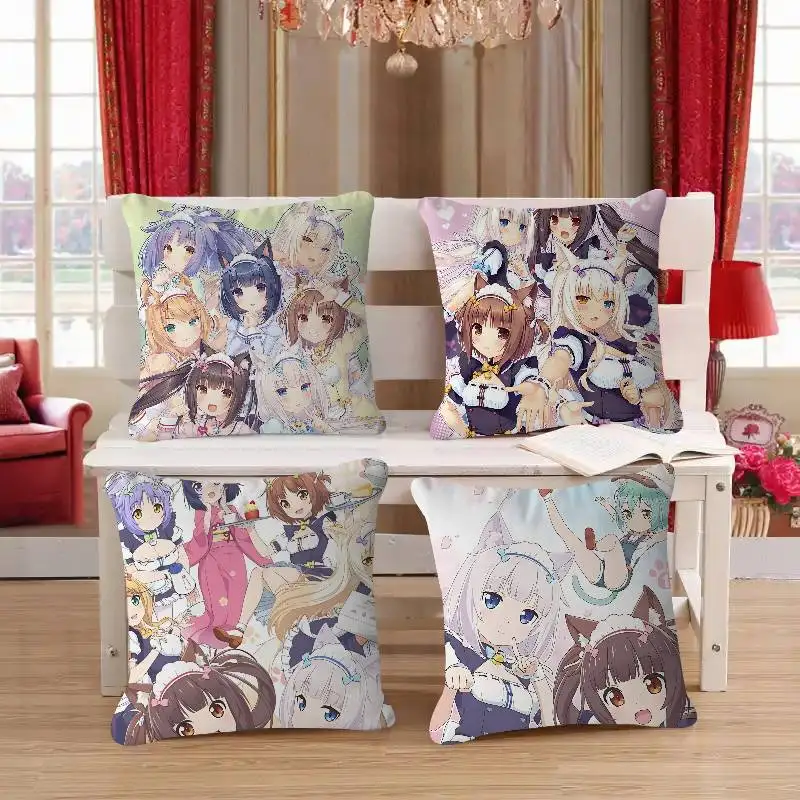 

Наволочка «Аниме Nekopara», съемный моющийся чехол для подушки, чехол Lucky Dragonsofa, украшение для дома, комнаты, подарок для детей