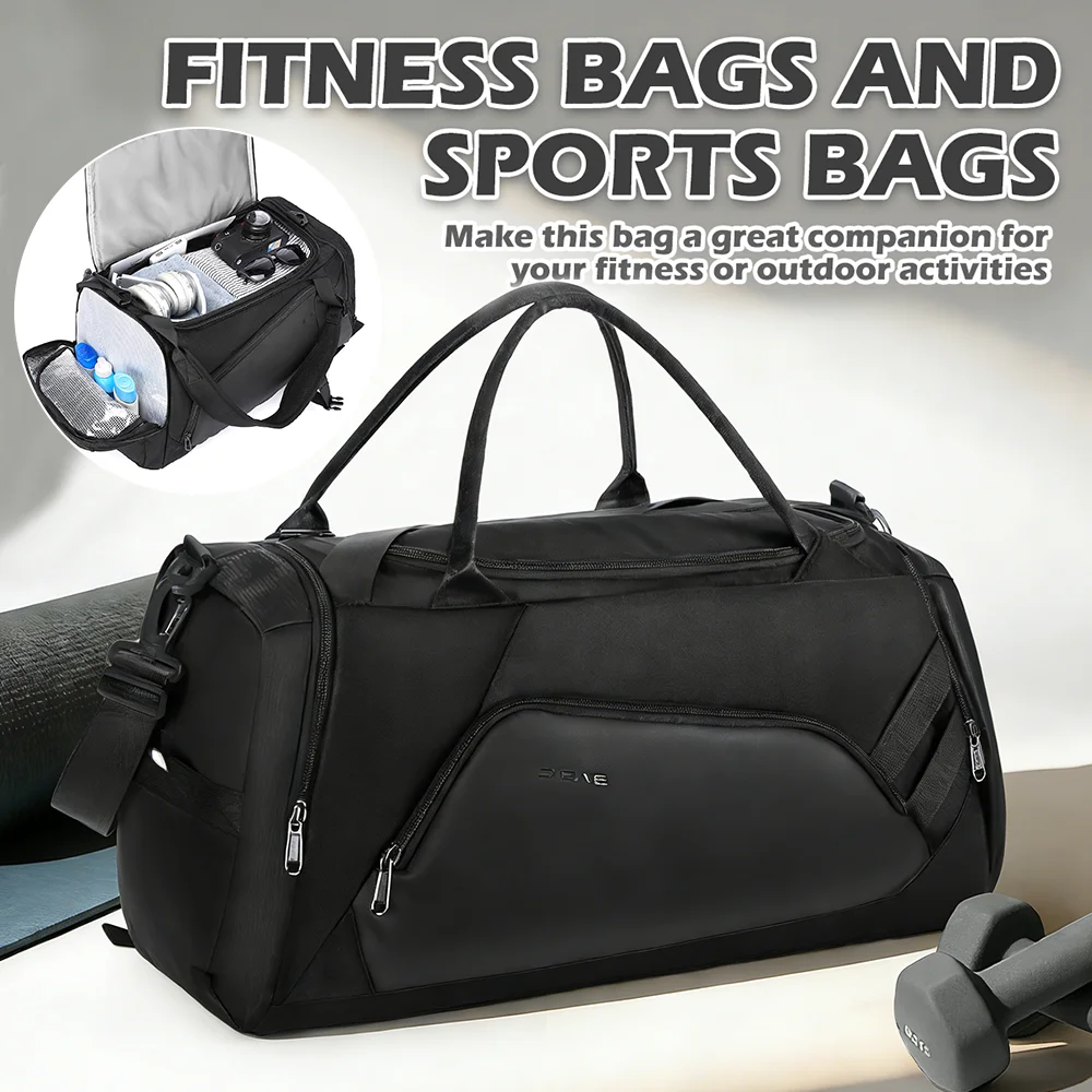 Large Capacity 40L Gym Bag for Men Handheld Fitness Sport Bag,Crossbody Bag Or Backpack ldeal for Short Trips,Dry Wet Separation