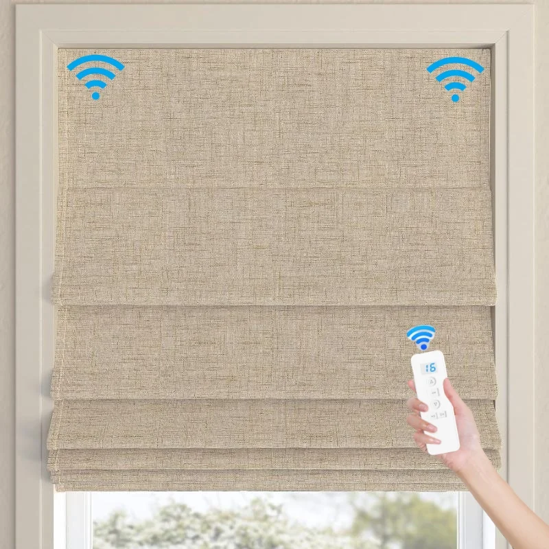 Hot Sale Factory Supply Price Blackout Fabric Easy to Install Motorized/Spring Roman Blinds for Windows