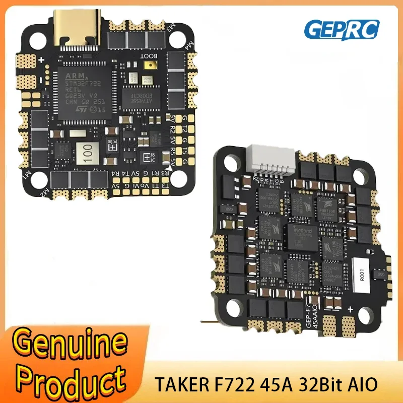 GEPRC TAKER F722 45A 32Bit AIO Flight Control Betaflght INAV / ESC Buzzer 16MB Black Box 32Bit Data Analyze Record for Rc Model
