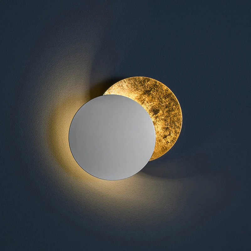 Modern LED Circular Eclipse Lunar Lâmpada de Parede Nordic Quarto Bedroom Bedside Lamp Living Background Wall Lights para Home Night Light
