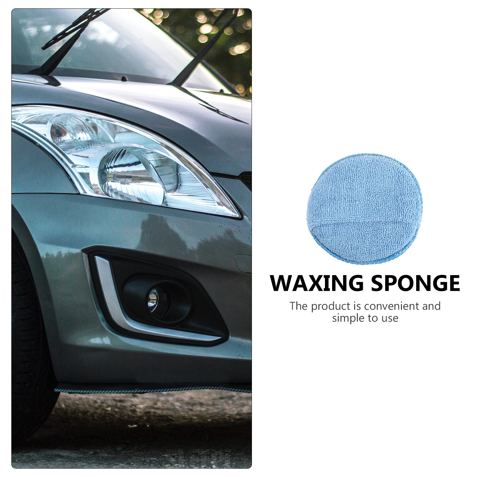

5pcs Polishing Sponge Soft Durable Waxing Pad Microfiber Applicator Round Cleaning Dusters Car Machine Friendly Absorbent Easy