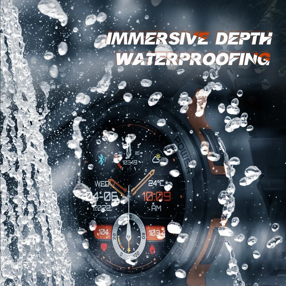 Wavefun Smart Watch per uomo 1.43''AMOLED Fitness Tracker Robusto Sport Smartwatch Ultra impermeabile Chiamata Bluetooth Doppia cinturino