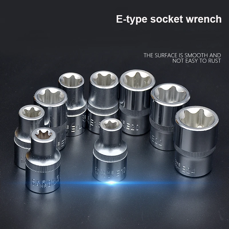 

1/4' 3/8' 1/2' Drive Torx Star Socket Set Femal E Type Socket Wrench Head E8 E10 E11 E12 E14 E16 E18 E24 Auto Hand Wrench Tools