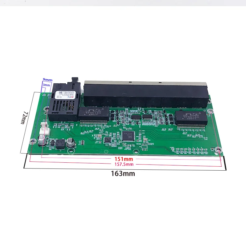 Standard protokoll 802,3 AF/ZU 48V POE OUT/48V poe schalter 8 10/100 mbps POE poort;1 10/100 mbps SC 20KM poe schalter