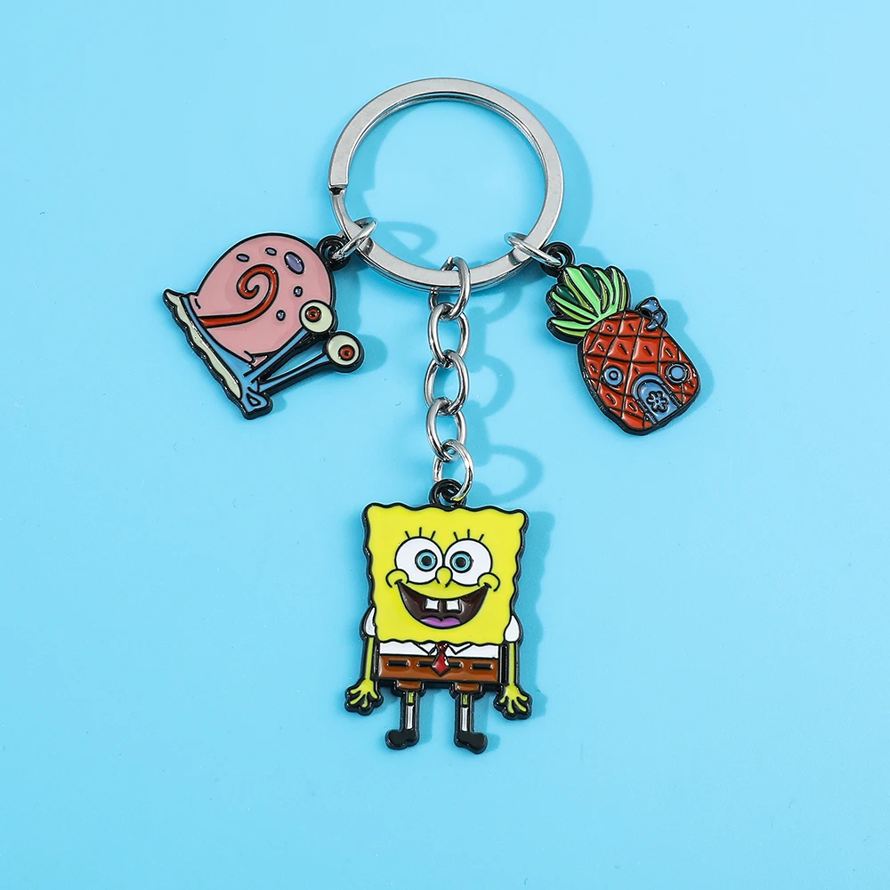 Llavero de Bob Esponja - Accesorio de Joyería Divertido y Bonito de Dibujos Animados, Regalo Moderno para el Mejor Amigo