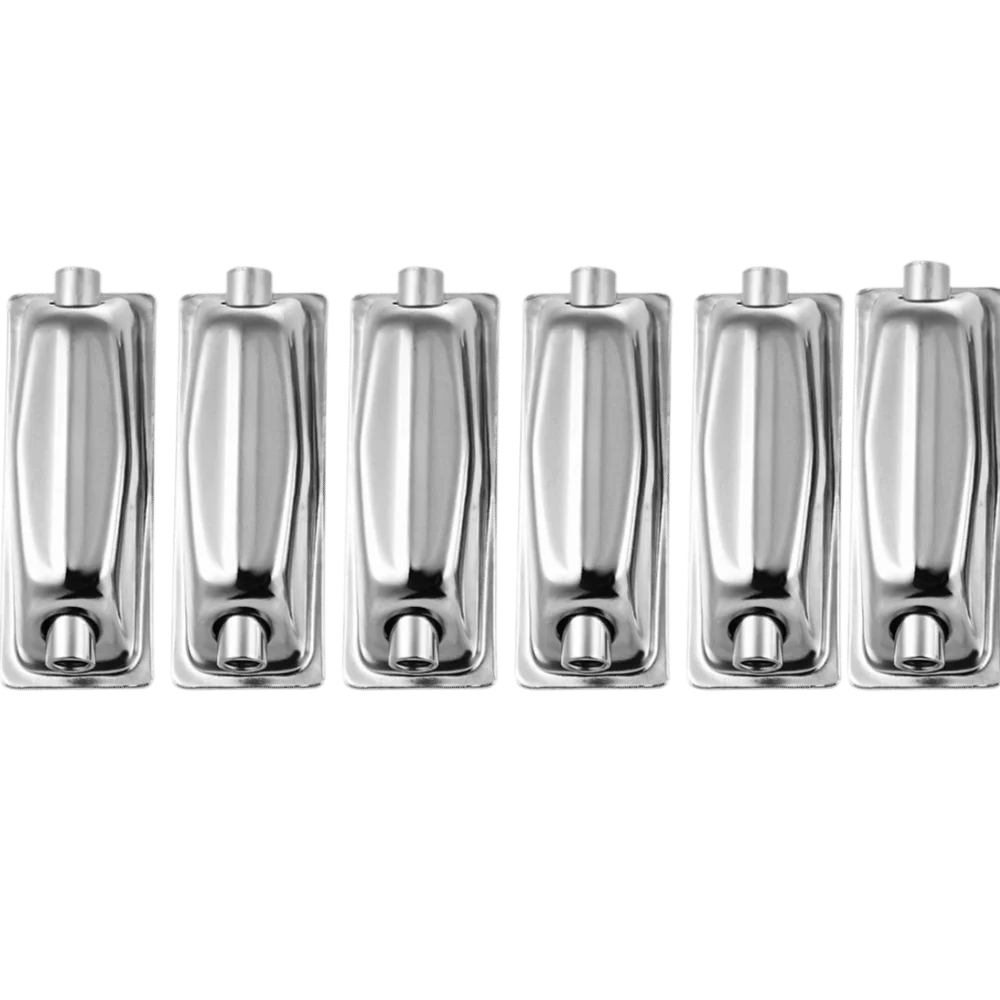 6pcs ​Rectangular Shape ​Snare Drum Lug​ ​Silver ​Double-end ​Drum Claw Hook​ ​Ear Drum Set Parts​ ​Drum Replacement Parts​