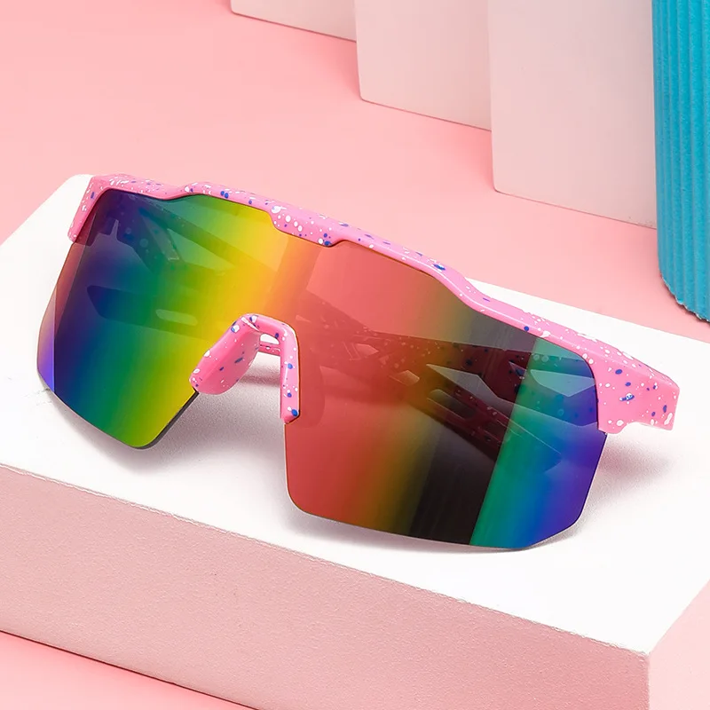 Kid's Riding Large Frame Sun Glasses Windproof UV-Resistant Boys' Girls' Eyewear Children's Half-frame Personality Sunglasses