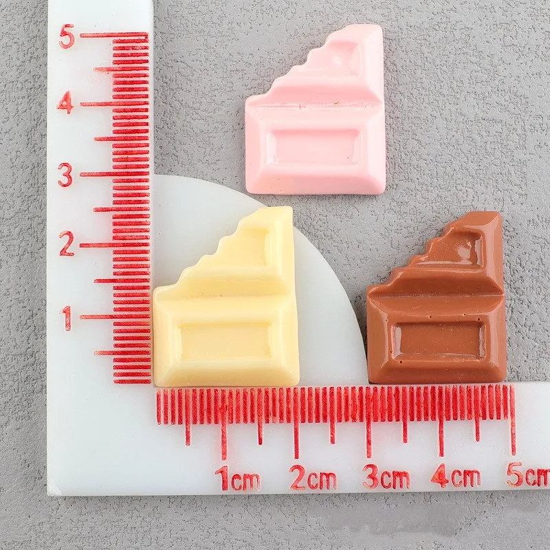 6 stücke 25*35 Simulation Schokolade Harz Flatback Cabochon Handwerk Dekoration Miniatur Lebensmittel Für DIY Puppenhaus Hause Dekoration – Detail 5