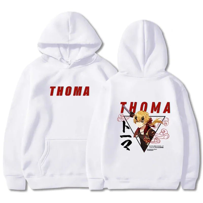 Japanese Streetwear Genshin Impact Hoodie THOMA Hoddies for Teens Unisex Sweatshirt Men Loose Hip Hop 2022 Spring Winter Clothes