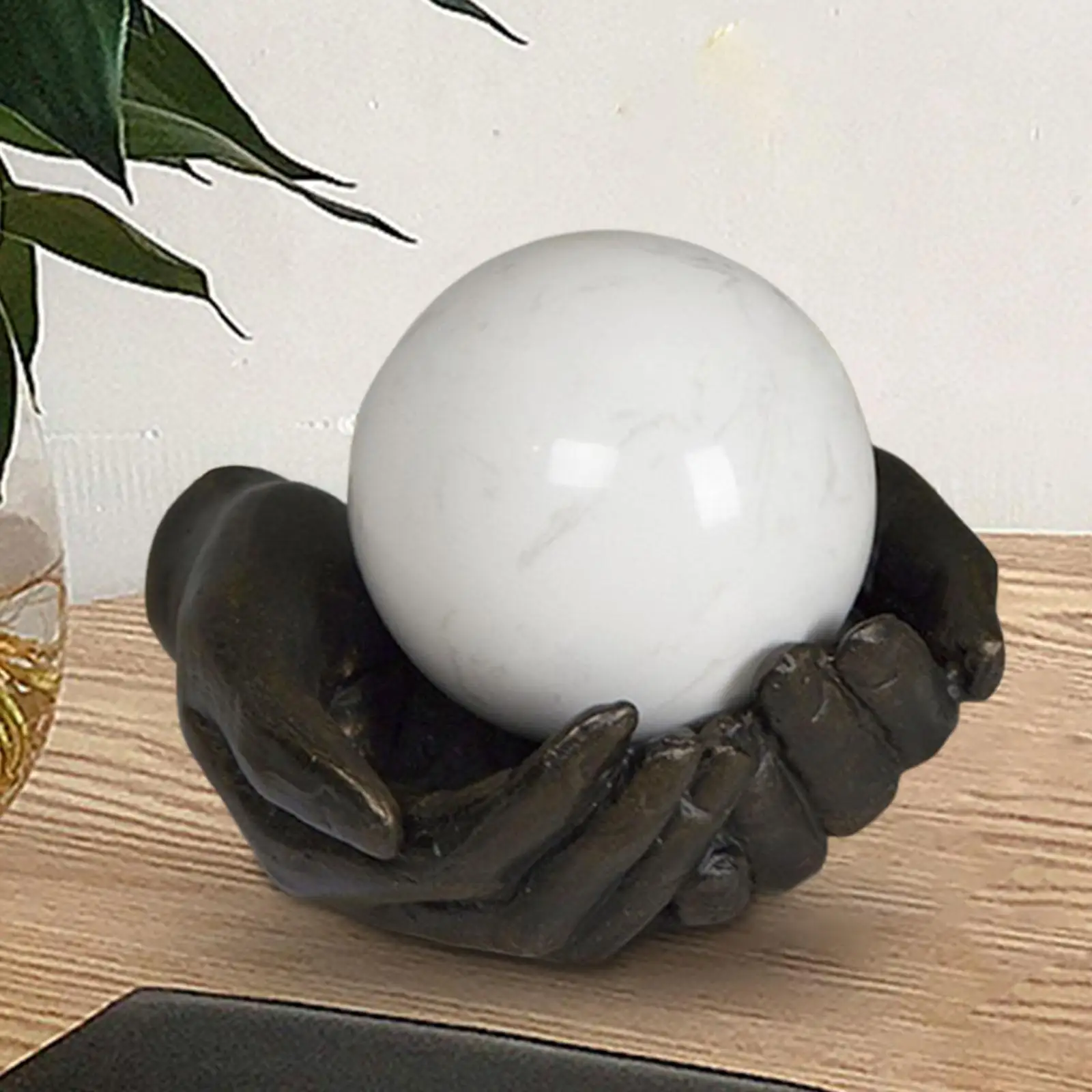 

Hands Holding Ball Holder Statue Table Ornament for Office Desktop, Cabinets