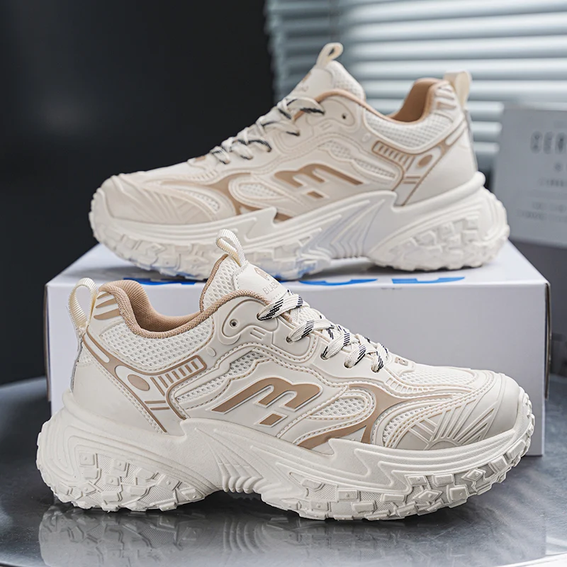 

Men's Shoes 39-44 Breathable High Mesh Anti Slip Sneakers High-end Fashion Comfortable Vulcanized Shoes Outdoor