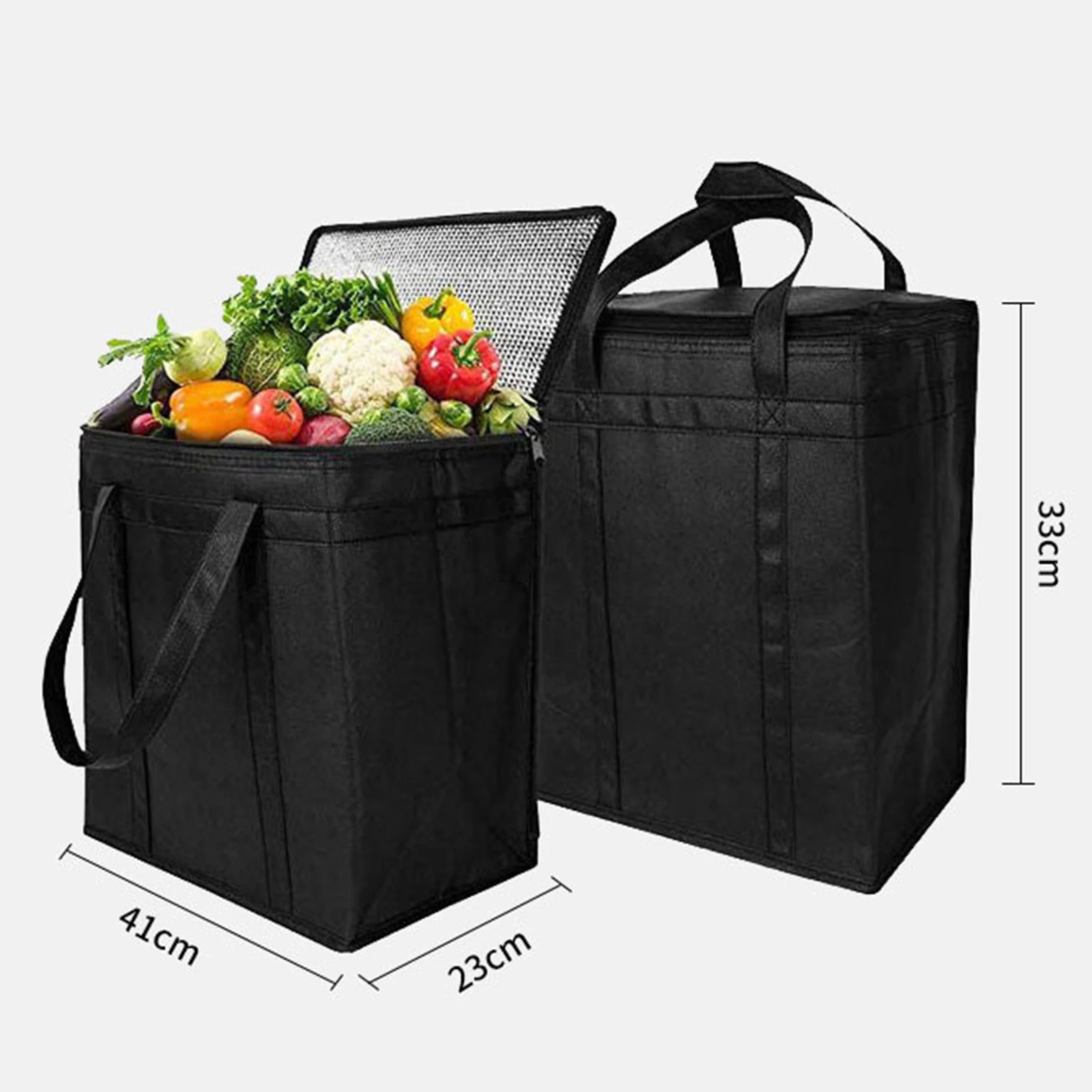 Folding Thermal Bag Portable Spacious Waterproof Insulated Bag Thermal Bag  for Picnic Food Delivery Collapsible Office School