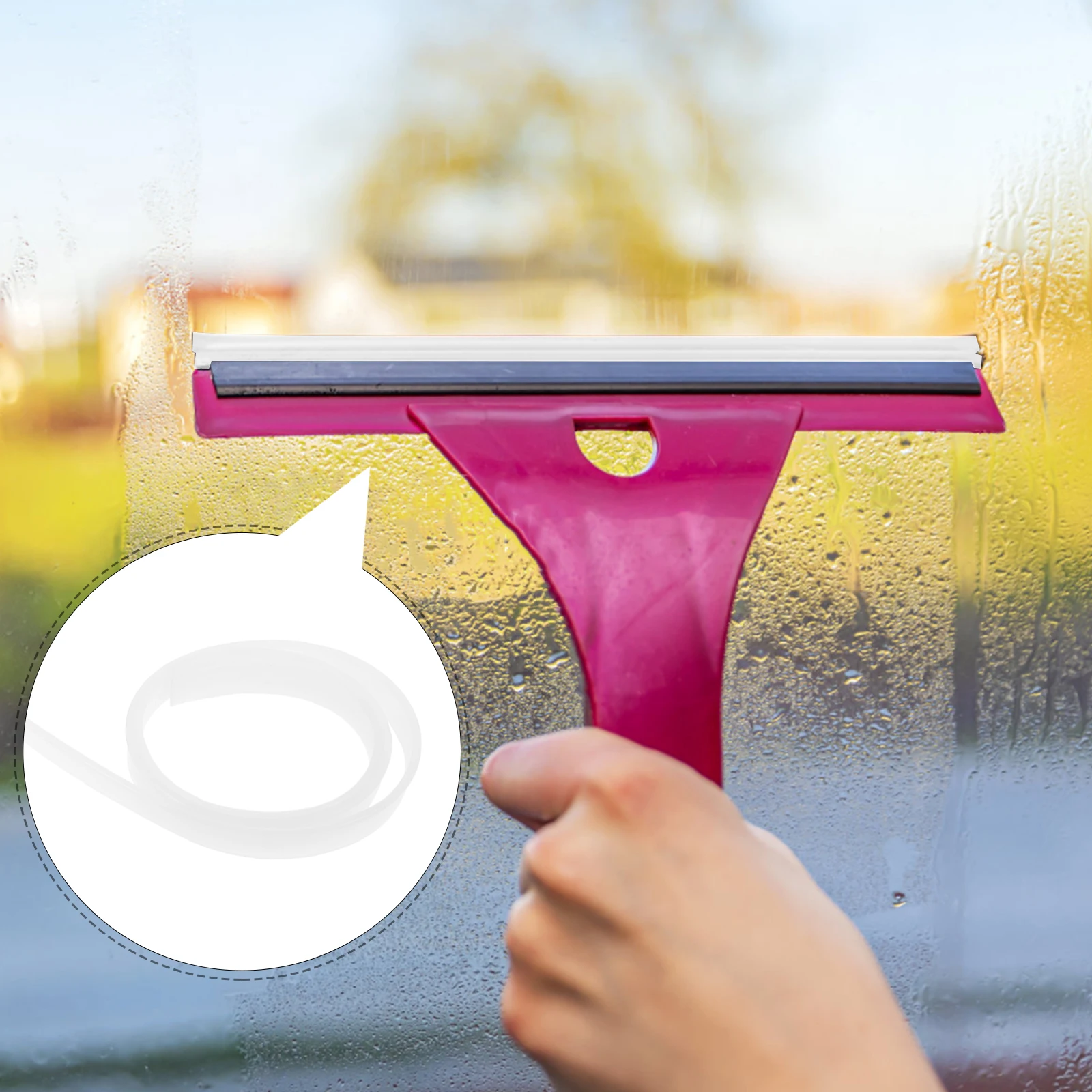 

Glass Scraper Rubber Strip Squeegee Refills Car Window Sealant Durable Natural Efficient Cleaning Versatile Use Motorcycle