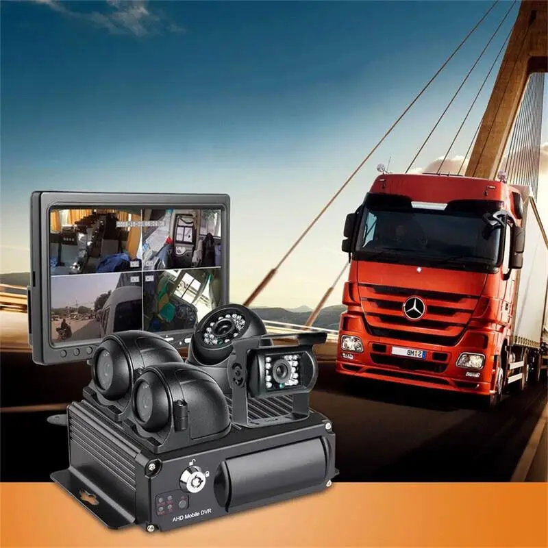 Système de caméra de tableau de bord de suivi de flotte, 4 canaux, GPS, 4G, WiFi, disque dur mobile, DVR, MDVR