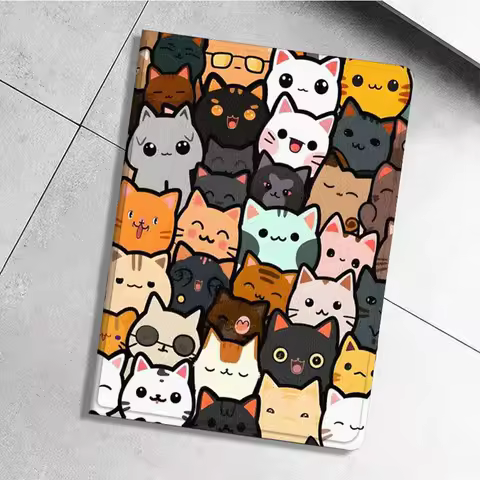 Cartoon Cat Flower For Xiaoxin Lenovo Pad Tab K10 K11 M10 P12 P11 Pro GT Gen2 Plus Legion Y700 Y900 12.1 Tablet Case
