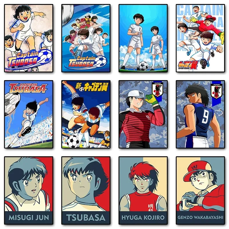 Japanese Anime Eanime Captain Tsubasa Cartoon Art Poster Print Canvas Painting Wall Picture for Nursery Kids Room Home Decor