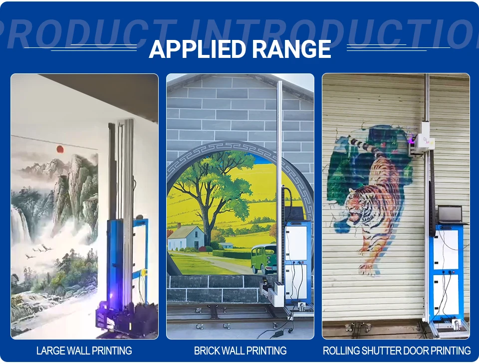 CE Certified Blue Rail-Mounted 3D ผนังและพื้นเครื่องพิมพ์,ภาพจิตรกรรมฝาผนังอัตโนมัติผนังคอนกรีตการผลิตอุปกรณ์ส่งออก