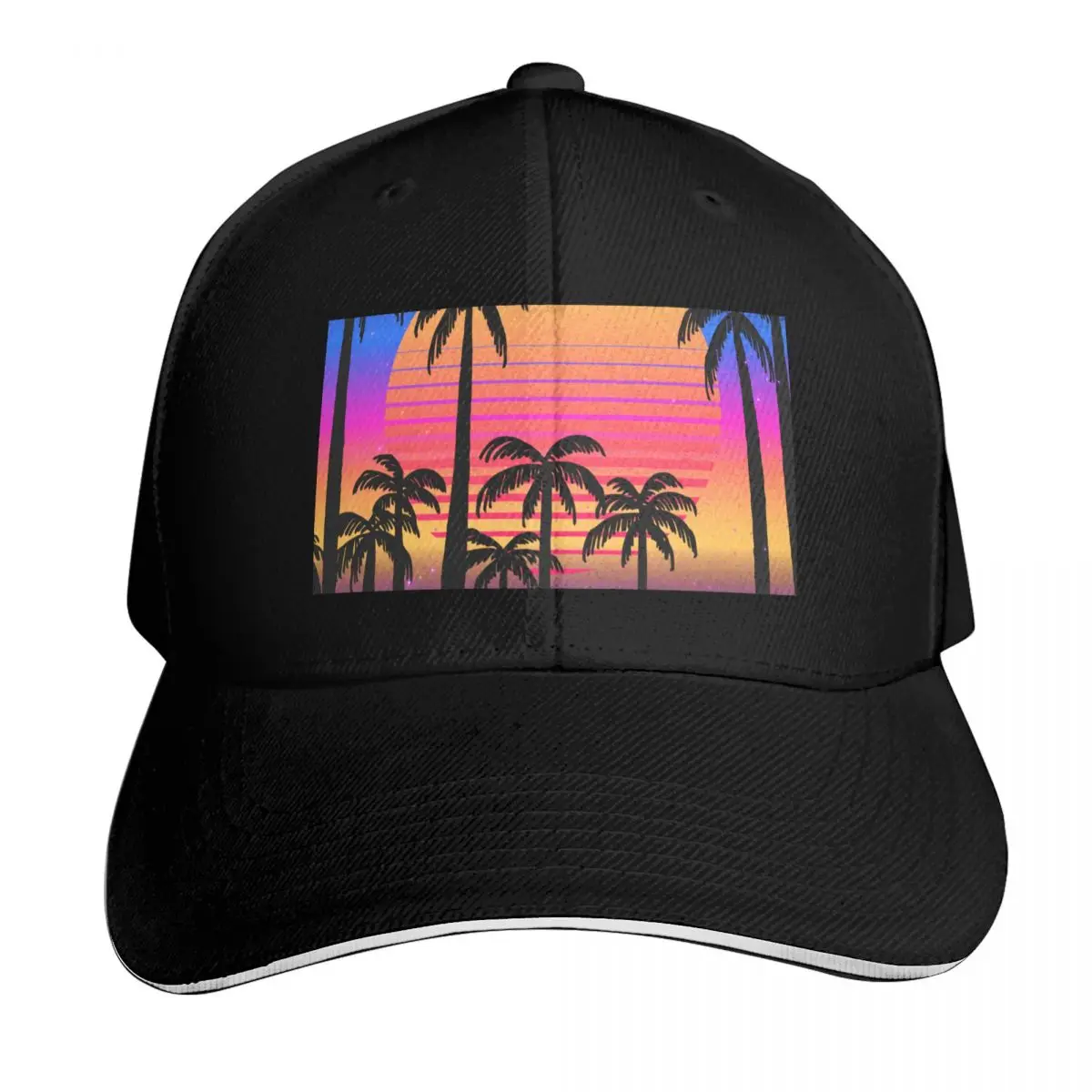 

Palm Trees Vaporwave Aesthetic Baseball Cap men's big size hat Rave Christmas Hat Thermal Visor Baseball Men Women's