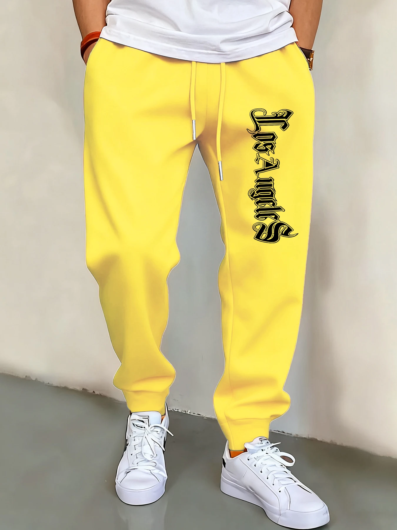 

Мужские повседневные базовые брюки с принтом городской искусства и алфавита, универсальные модные универсальные уличные брюки с карманами, удобные спортивные штаны для мужчин