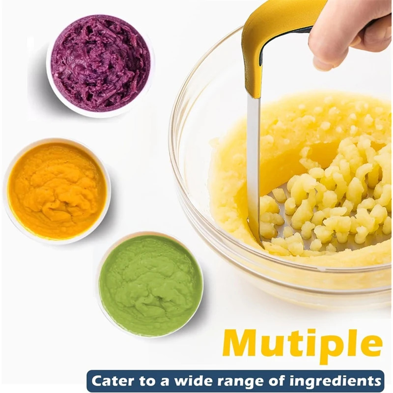Large Smooth Mash Potato Masher,Heavy Duty Stainless Steel Mashed Potatoes,Versatile Masher for Potatoes Retail