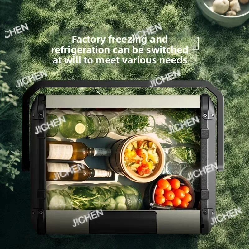 Congelador portátil para coche JC 12V/24V 10L, refrigerador con compresor para coche, enfriador eléctrico de viaje de bajo ruido y ahorro de energía para coche SUV/camión/R