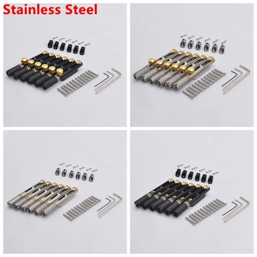 

Гитарный бридж без головы из нержавеющей стали, одинарный лад, 1 комплект для 6/7 струнного гитарного оборудования, аксессуар