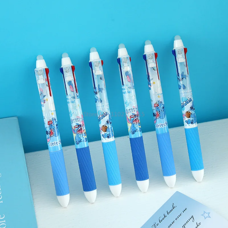 6/36 قطعة ديزني غرزة ثلاثة ألوان قابل للمسح الصحافة قلم محايد اللون 0.5 لون طالب Diy بها بنفسك حساب اليد القلم لطيف مفتاح قلم تحديد هدية #6