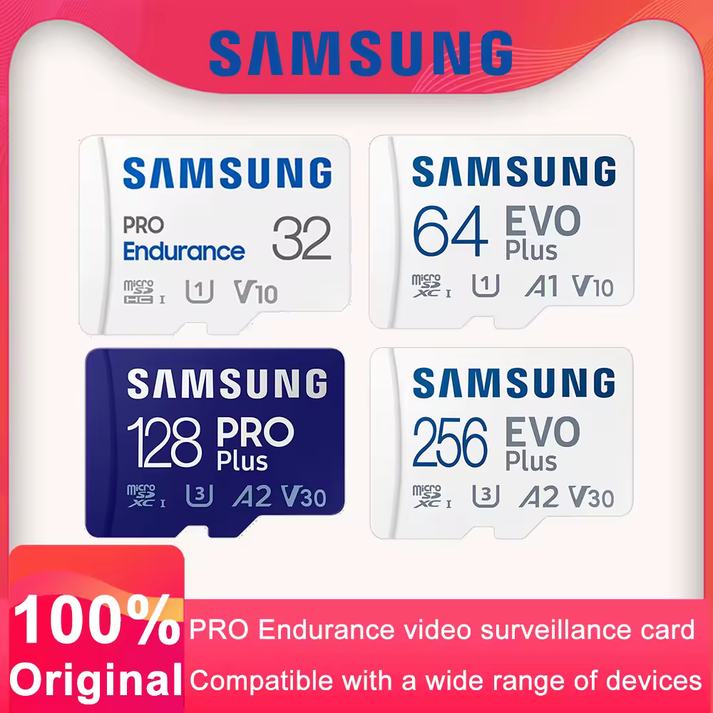 כרטיס זיכרון SAMSUNG EVO PLUS Pro Endurance 256GB A2 U3 4K Micro SD 128GB Micro SD/TF Flash Card U1 A1 64GB 512GB microSD