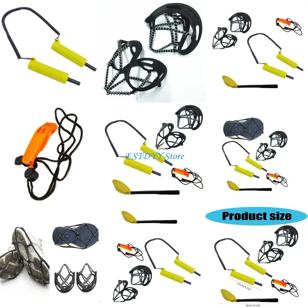 

G6DE Ice Picks with Whistles, Ice Spoon, Ice Grippers Ice Fishing Safety Pick Endurin