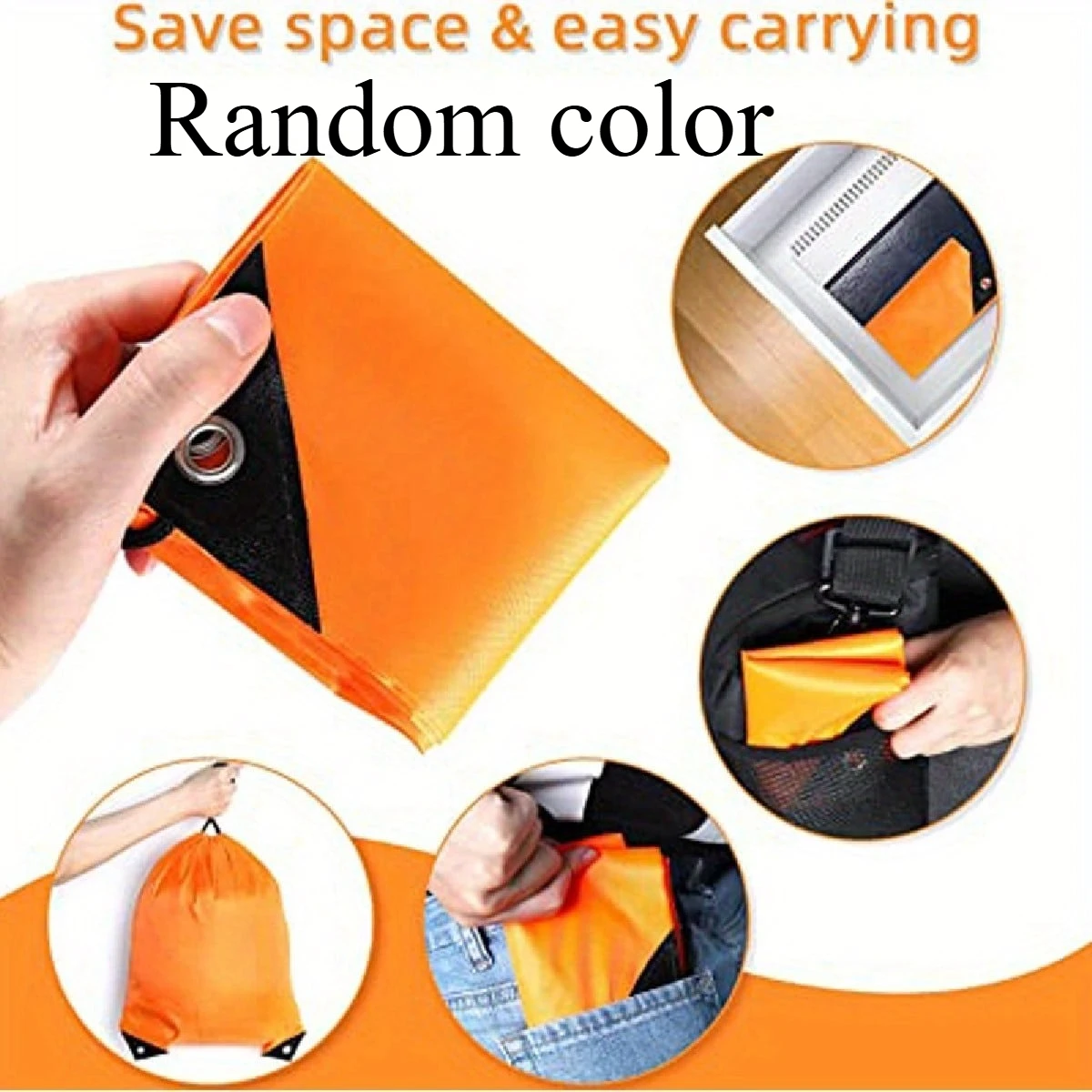 

1PC polyester drawstring pocket waterproof color foldable storage waterproof bag