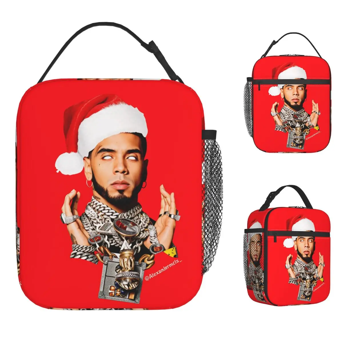 Puerto Rican Rapper A-Anuel AA Lunch Bag Fun Lunch Box For Unisex School Portable Cooler Bag Oxford Custom Thermal Tote Handbags