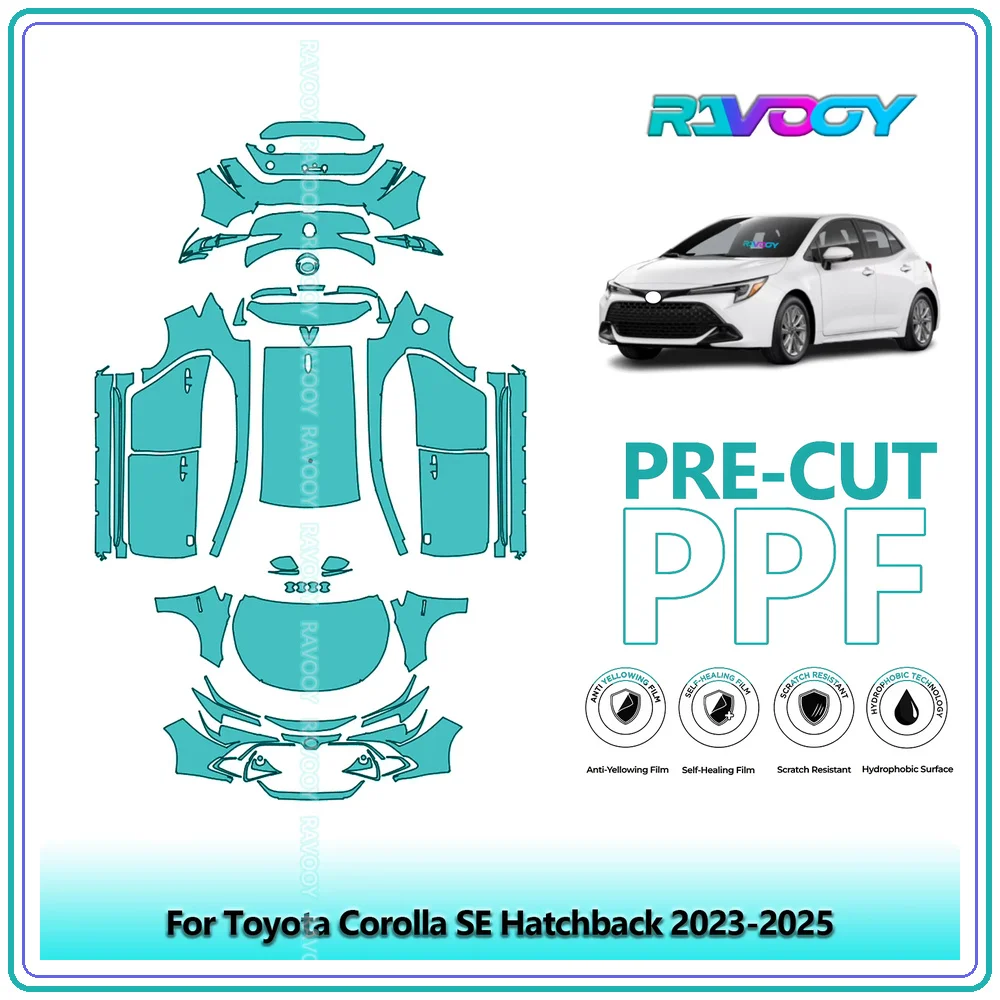 RAVOOY Custom-Fit Precut TPU PPF Full Vehicle Clear Bra Stone Guard EU UK For Toyota Corolla SE Hatchback 2023-2025