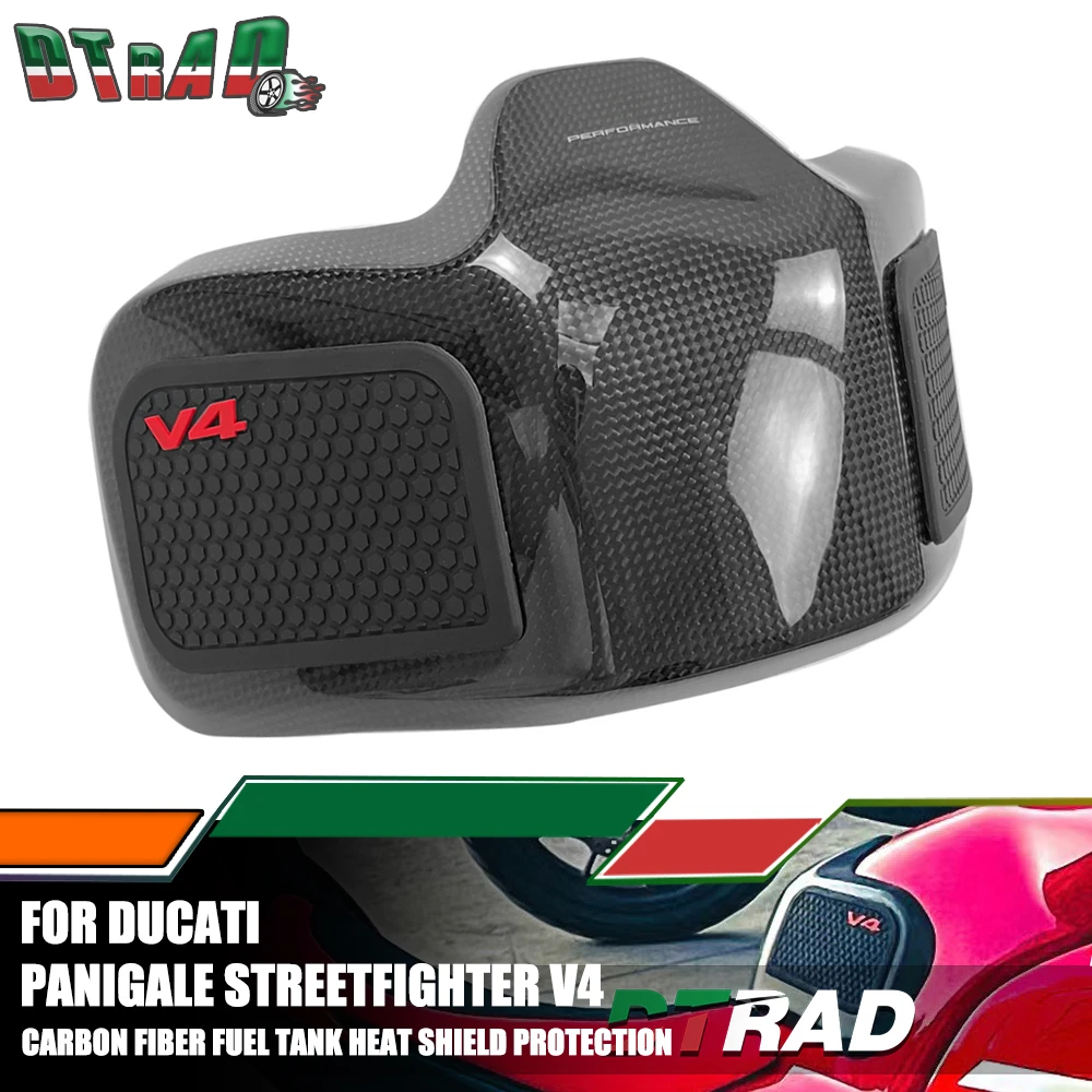 For DUCATI Streetfighter V4 V4S 2020-2023 Panigale V4 S R 2018-2021 Carbon Fiber Motorcycle Add-on Fuel Tank Protection Cover