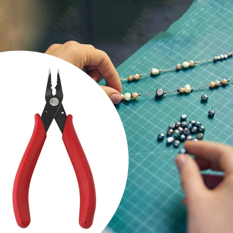 Jewelry Crimping Pliers for Making Tips Tool Tweezers Crimp Nose Pliers Jump Rings & Split Rings Double Rings DIY Accessories