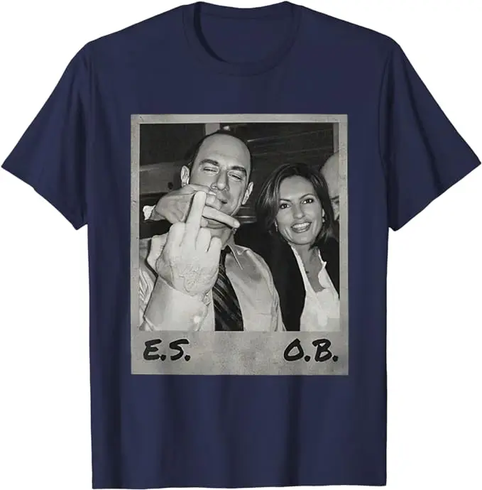 Elliot Stabler and Olivia Benson T-Shirt Humor Funny Rock Music Lover Graphic Tee Short Sleeve Blouses Y2k Top Cool Novelty Gift