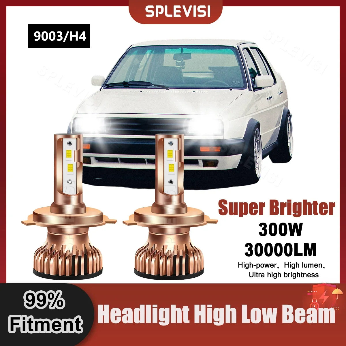 

Replace LED Headlight High Low Beam Bulbs 9003/H4 30000LM For VW Jetta MK II Saloon 1984 1985 1986 1987 1988 1989 1990 1991 1992