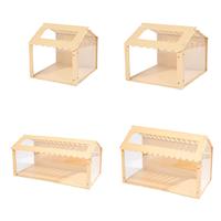 Wood Hamster House Exercise Toy Small Animals Nesting Habitat Decors Nesting Villa for Gerbils Guinea Pig Pet Supplies