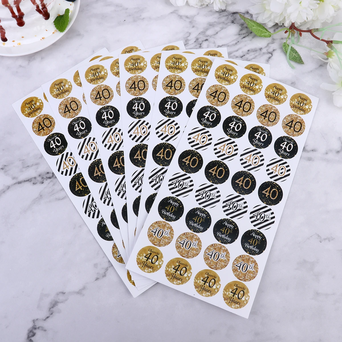 432 Pcs Birthday Party Stickers Gift Packing Decals Round Paper Sealing Creative Fun Atmosphere Decorative