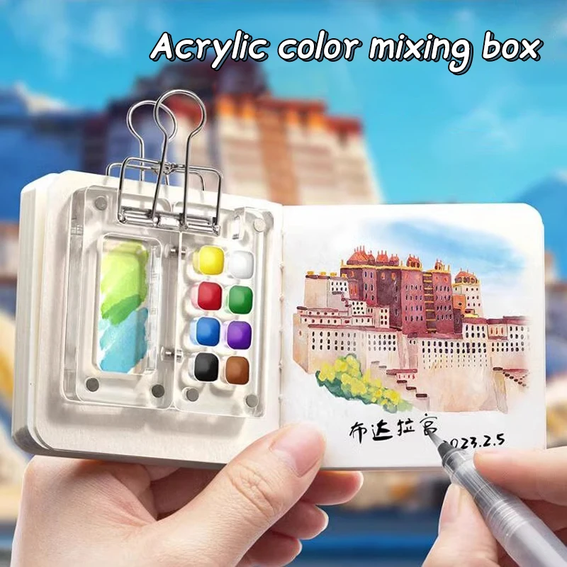 

Mini Watercolor Palette Empty 8/15 Grids Portable Paint Box Travel Painting Watercolor Packaging Paint Tray Art Supplies