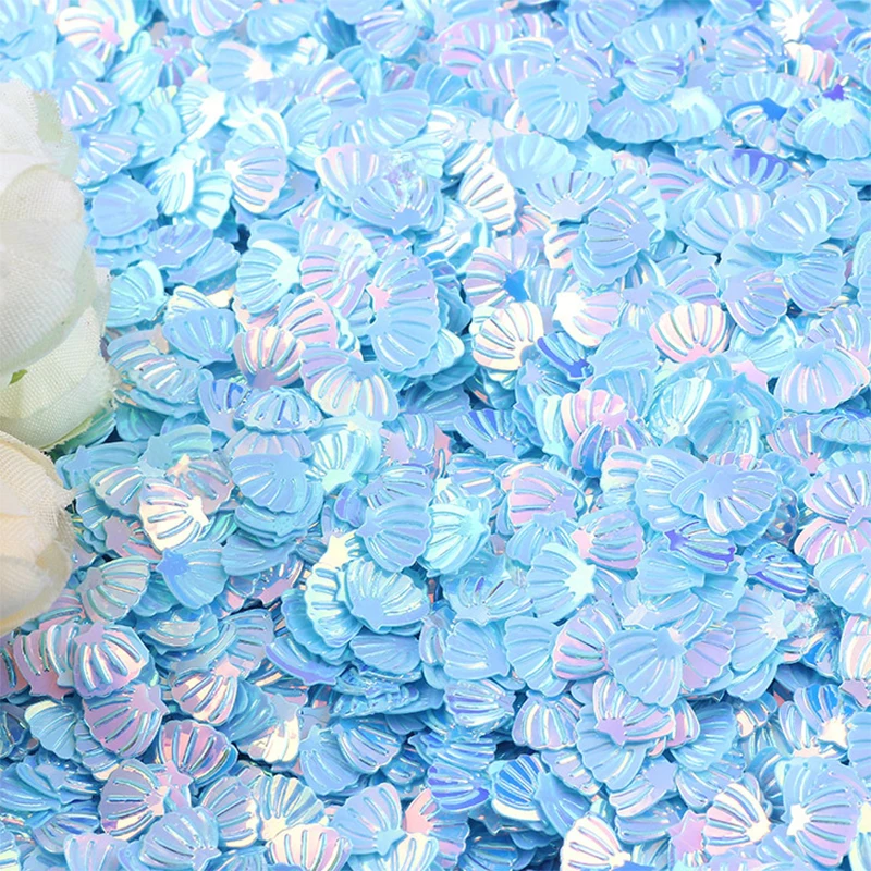 30g 7mm Confetti Glitter Shell Mermaid Party Table Scatter DIY Decor Iridescent Shell Under the Sea Theme Birthday Party Decor