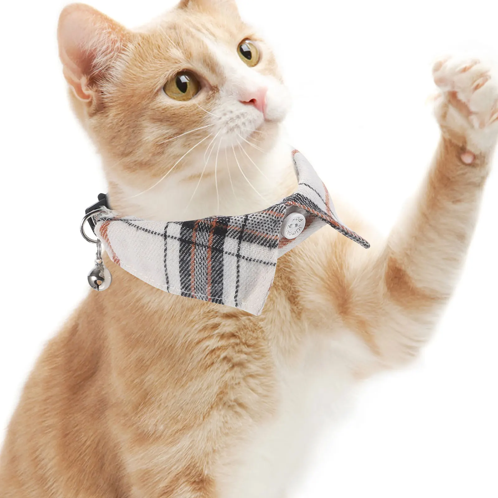 

Cat Collar Plaid Print Bow Tie Kitten Adjustable Neckwear For Pets Soft Skin-Friendly Decorative Collars Small Large Cats