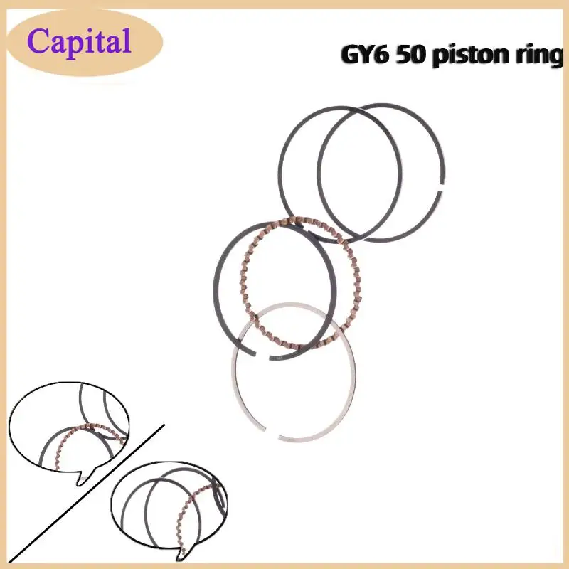 GK5 High-Quality Piston Ring Sets for Scooter Engines – Fits JH70 DY90 GY6-50 (STD & Modified Options)