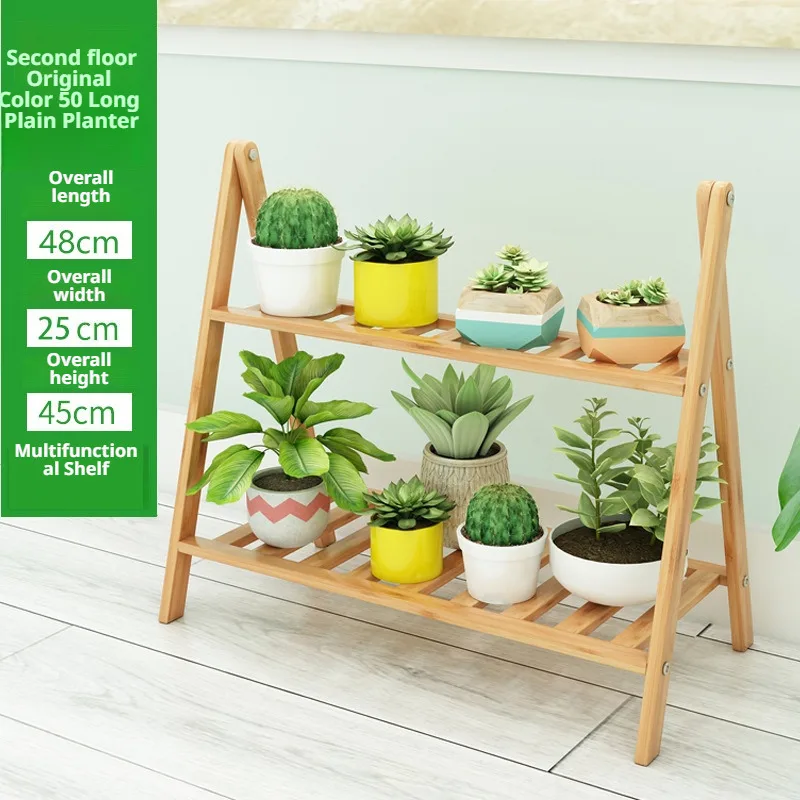 Flowerpot shelf heathered bamboo green meat pots for Indoor decorative living room and balcony