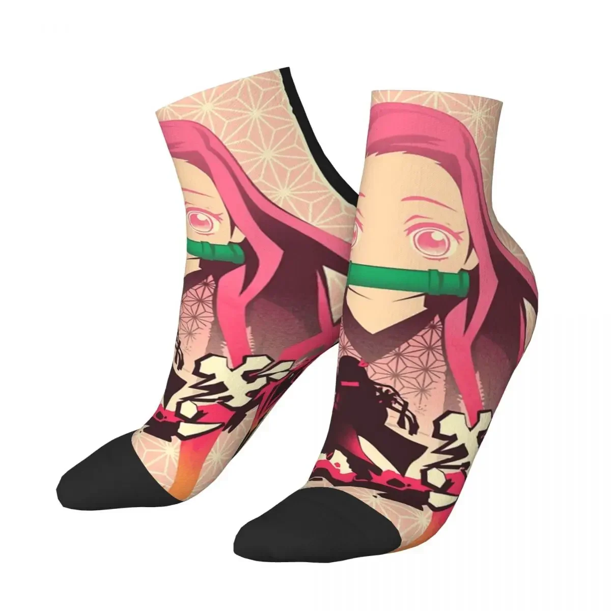 Anime demon slayer kamado tanjirou meias harajuku meias absorventes de suor todas as estações meias acessórios para unisex