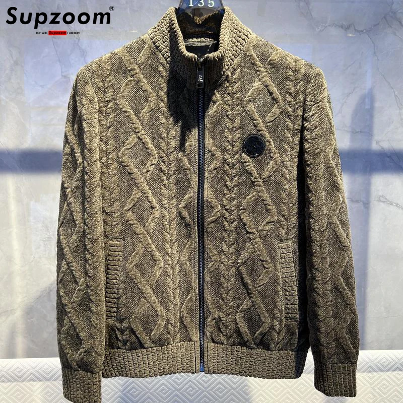 Supzoom New Arrival Top Fashion Autumn And Winter Thick Rib Sleeve Brand Clothing Winte Warm Coat Zipper Criss-cross Jacket Men