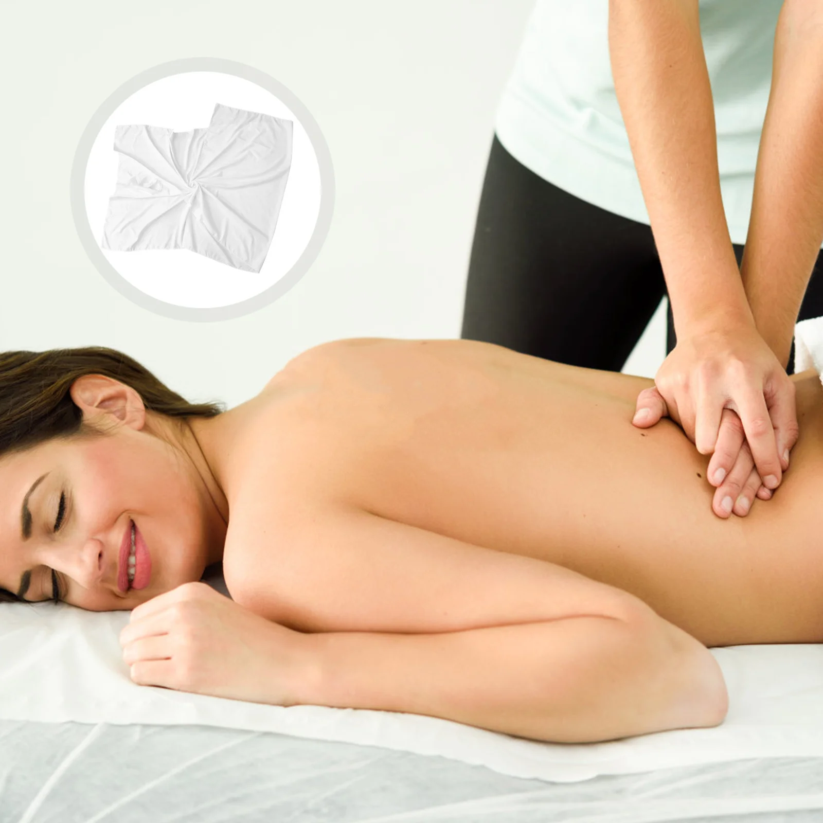 

1 шт., массажная простыня, полиэстер, мягкая, против морщин, быстросохнущая, многоразовая, моющаяся, для салона красоты, спа, мерсеризованная